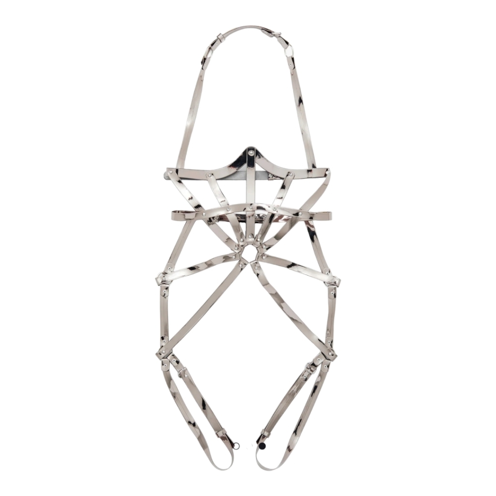 SAVAGE X FENTY METAL MOOD BODY HARNESS- SPACED OUT METALLIC SILVER SZ  XS/S - Picture 4 of 7
